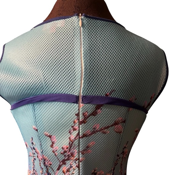 Derhy Fit And Flare Mesh Tulle Lined Dress Medium French - Picture 5 of 10